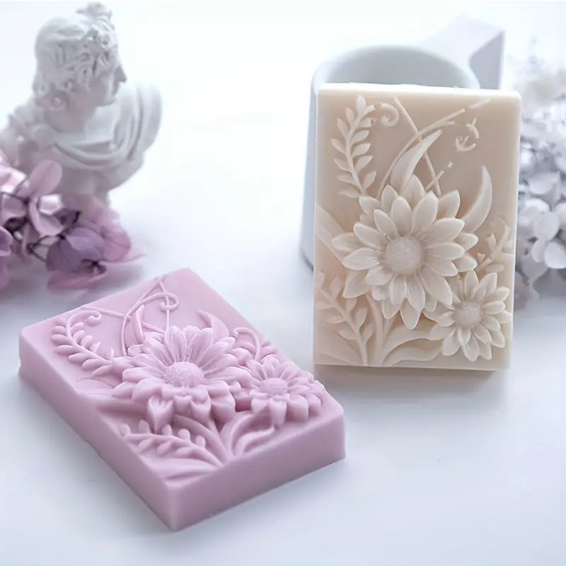 Soap Making Instructions - Cetakan Silikon Sabun Persegi Bunga 3D