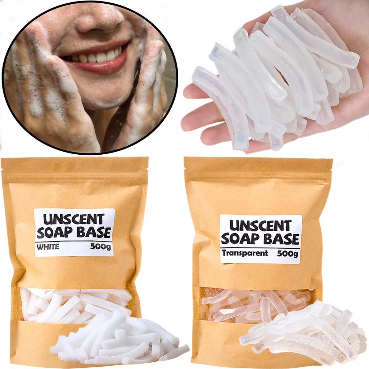 Soap Making Base - 500G Sabun Dasar Warna Putih Transparan
