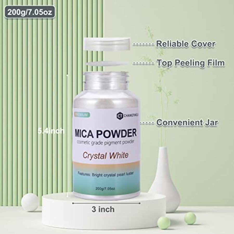 Bubuk Mika, 200g/7.05oz Botol  - Soap Making Jar ulasan dan harga